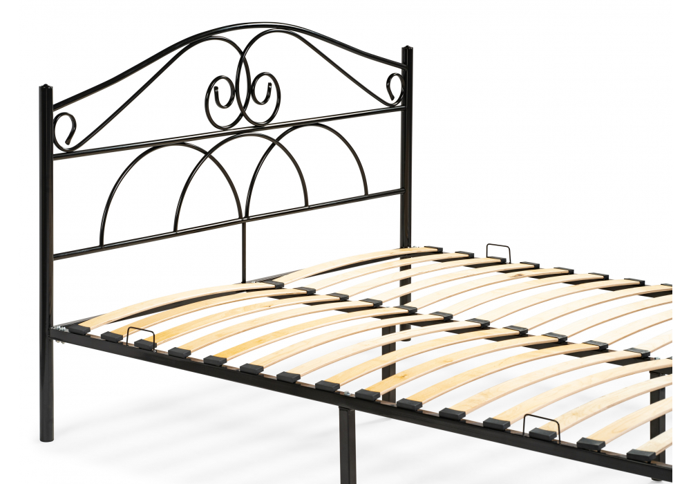 фото двуспальная кровать woodville морика черная 482083 160х200 | 220svet.ru