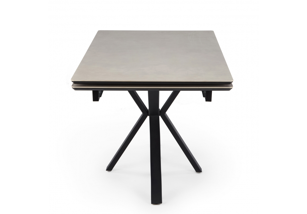 фото керамический стол раскладной woodville старлайт 140 (200) х 80 carmen light grey / черный 622893 | 220svet.ru