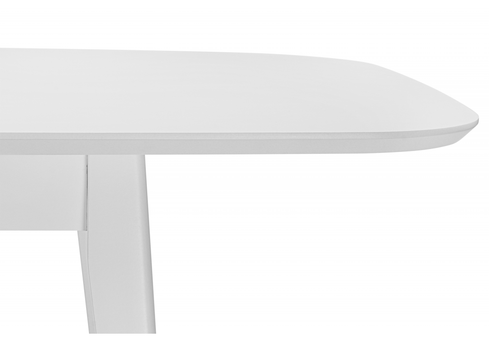 фото стол деревянный раскладной 145(190)x80 woodville адель белый матовый 620598 | 220svet.ru