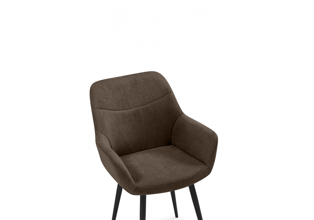 фото стул на металлокаркасе woodville флюид коричневый (glory 08) / черный 642985 | 220svet.ru