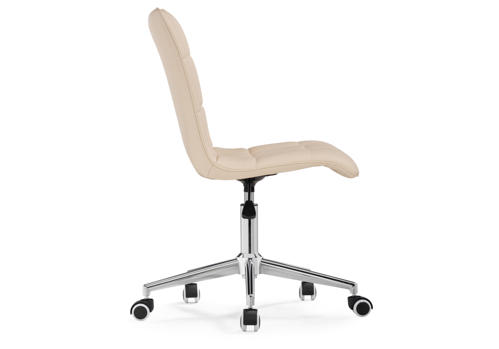 фото стул woodville квадро экокожа бежевая / хром 539655 | 220svet.ru