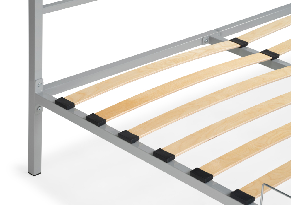 фото кровать полутораспальная  woodville фади 140х200 серая 462537 | 220svet.ru