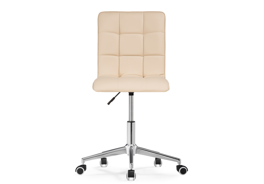 фото стул woodville квадро экокожа бежевая / хром 539655 | 220svet.ru