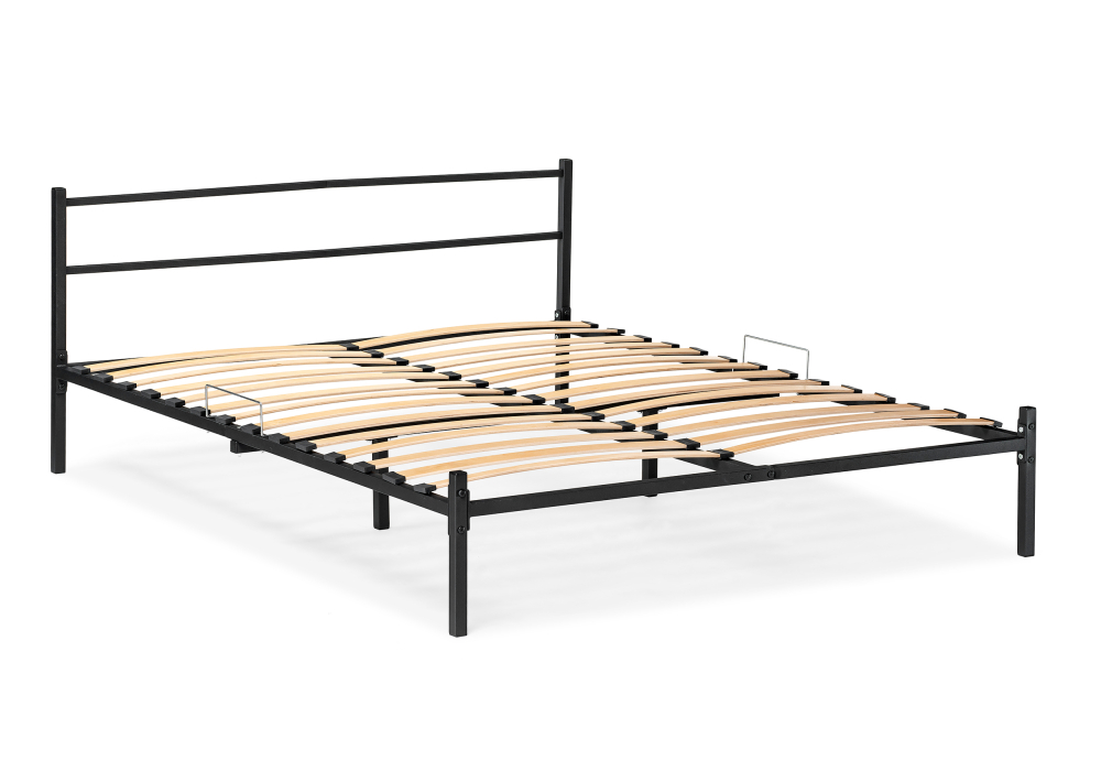 фото кровать двуспальная  woodville фади 160х200 черная 491588 | 220svet.ru