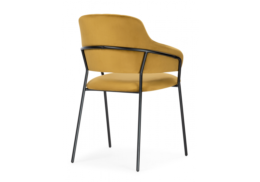 фото стул на металлокаркасе woodville инклес желтый / черный глянец 483856 | 220svet.ru