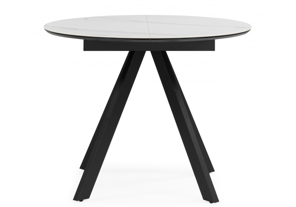 фото керамический стол раскладной woodville трейси 90 snow white / черный 664950 | 220svet.ru