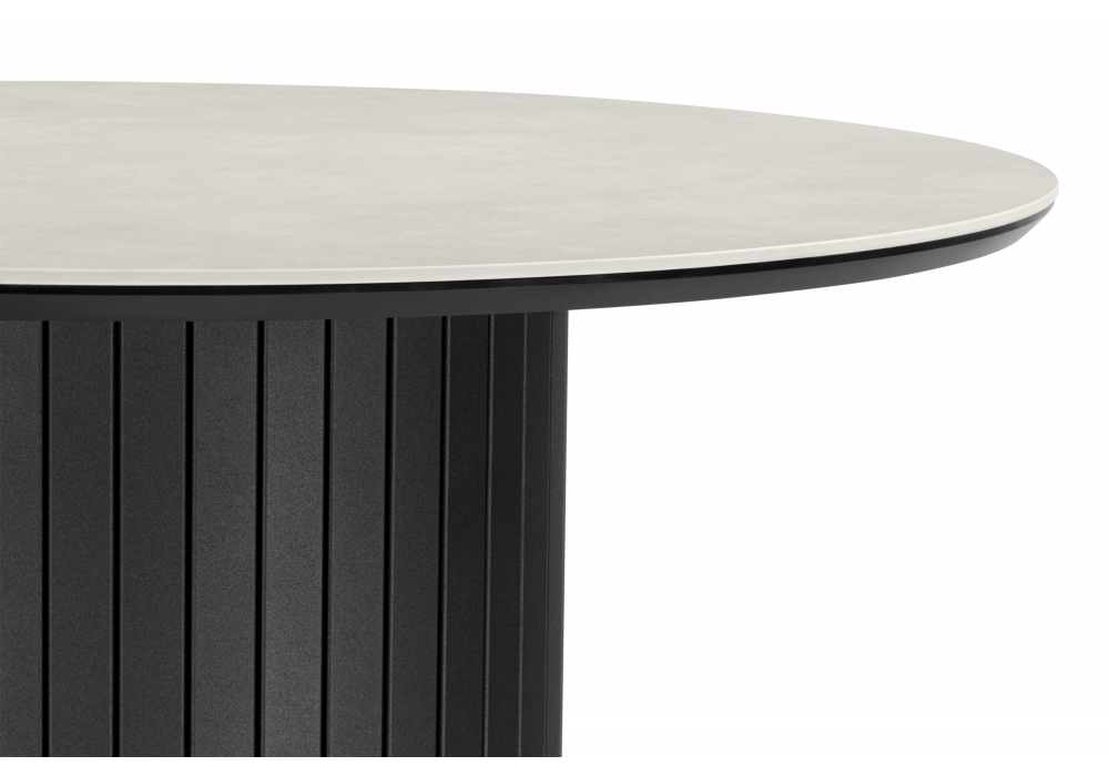 фото керамический стол woodville гравент 90 carmen light grey / черный 625922 | 220svet.ru