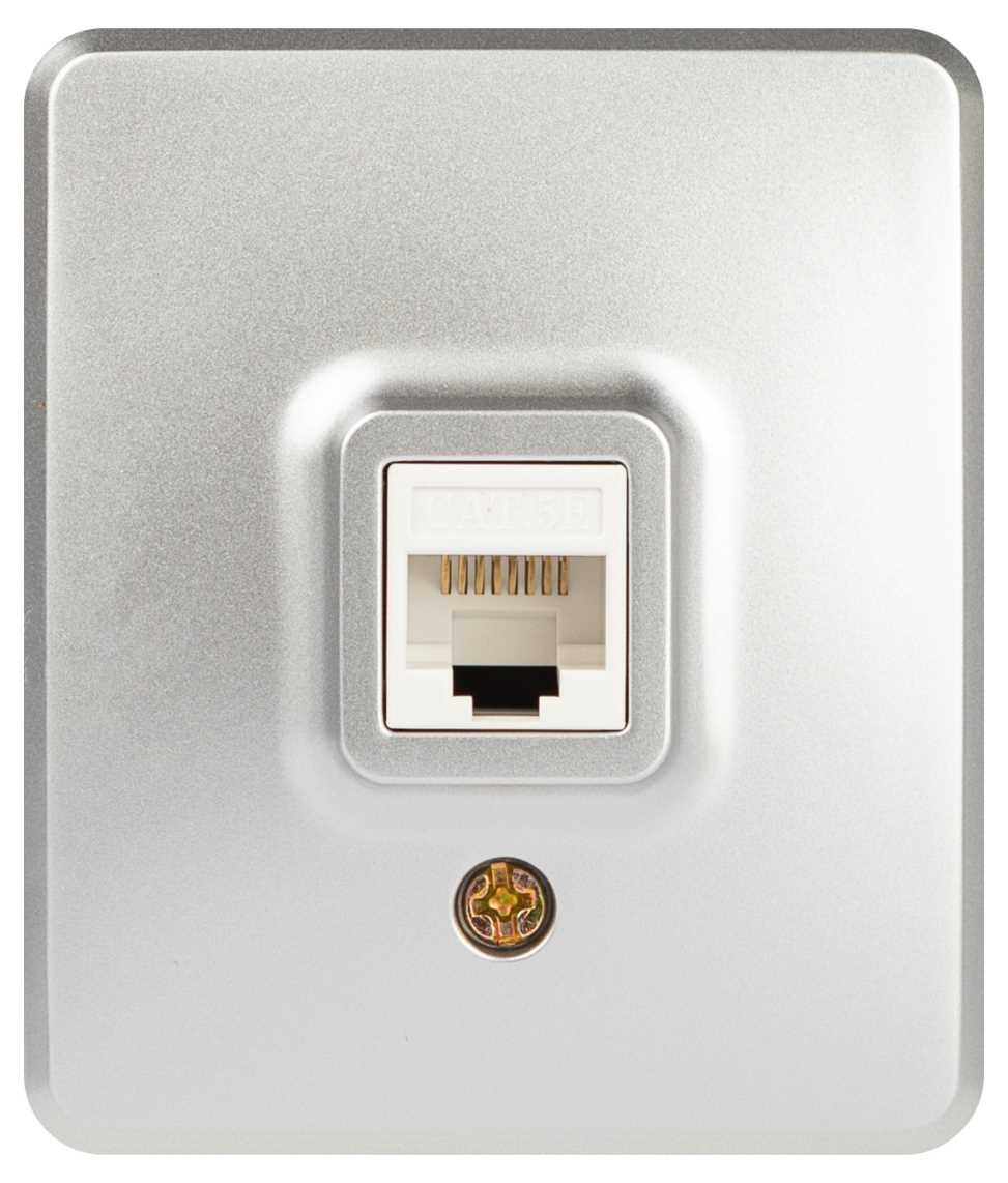 фото розетка эра эксперт 11-3203-03 информационная rj45 ip20 оу алюминий б0063009 | 220svet.ru