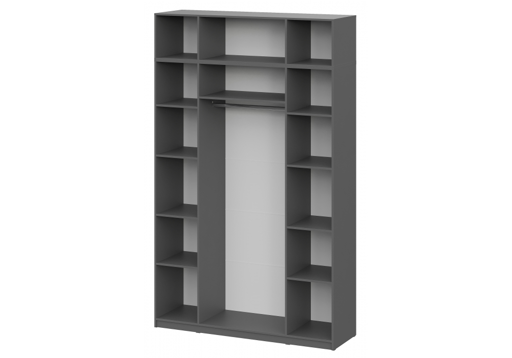 фото шкаф комплектация 3 woodville даиго с антресолью графит серый текстурный 676152 | 220svet.ru