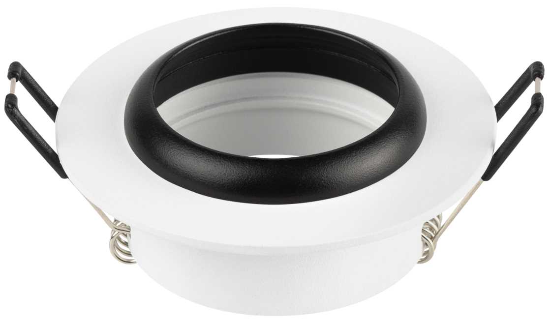 фото светильник встраиваемый алюминиевый эра kl109 wh/bk под лампу mr16 gu5.3 белый/черный матовый б0061828 | 220svet.ru