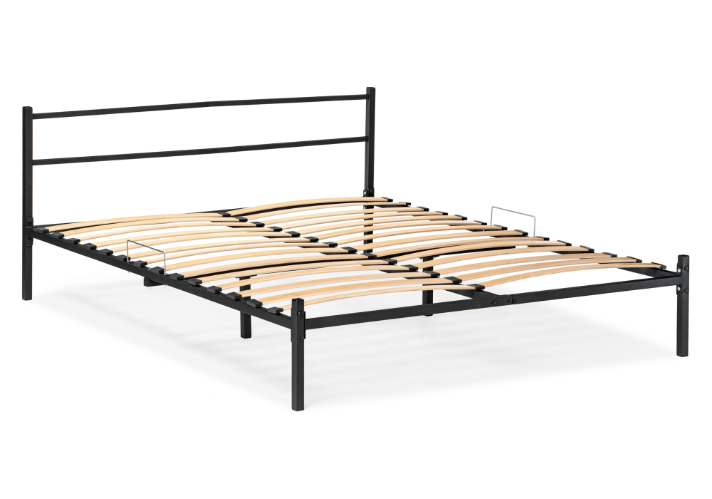 фото кровать двуспальная  woodville фади 160х200 черная 491588 | 220svet.ru