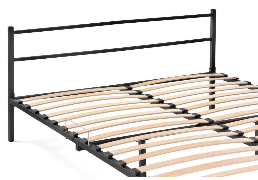 фото кровать двуспальная  woodville фади 160х200 черная 491588 | 220svet.ru