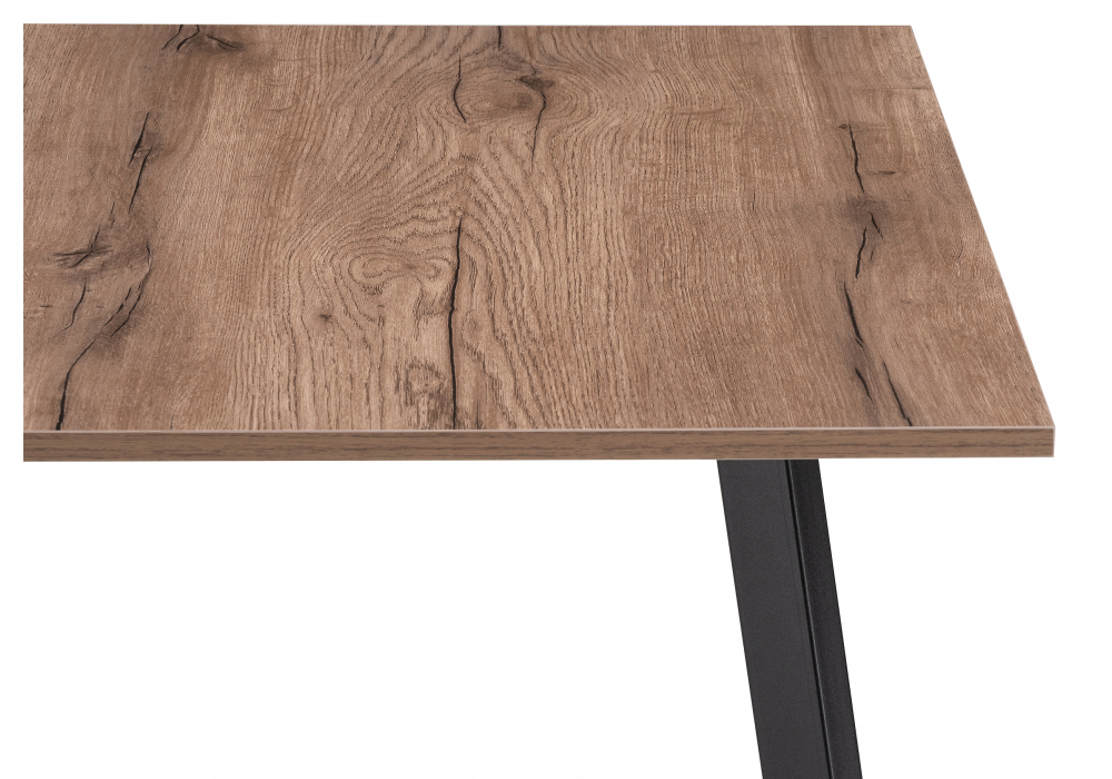 фото стол деревянный woodville ремли дуб галифакс табак / черный 584295 | 220svet.ru