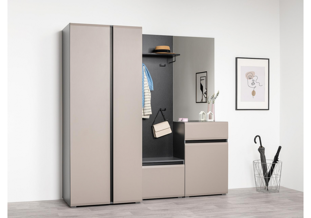 фото комод woodville сейдиль 16.231.02 антрацит / веллюто капучино 600777 | 220svet.ru