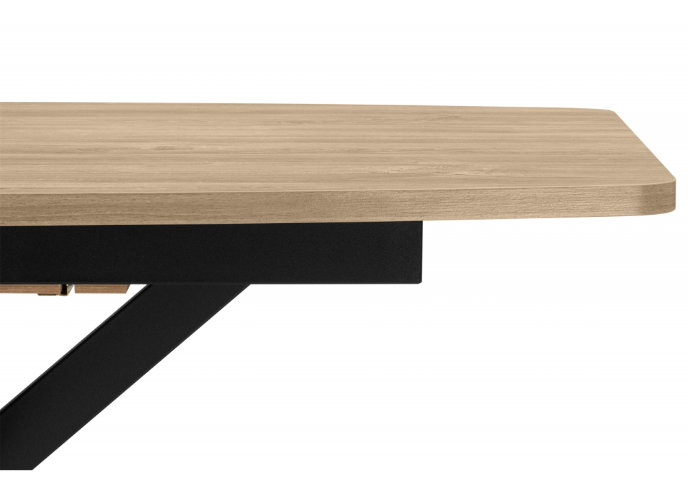 фото стол деревянный раскладной 130(170)x80 woodville индиана дуб кунео / черный 631622 | 220svet.ru