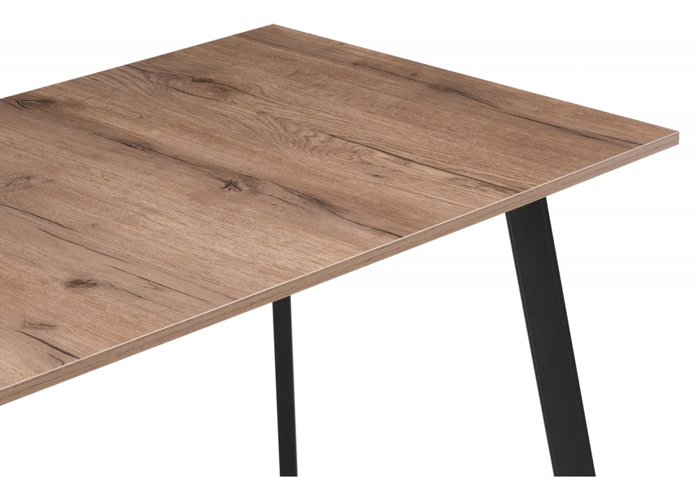 фото стол деревянный woodville ремли дуб галифакс табак / черный 584295 | 220svet.ru