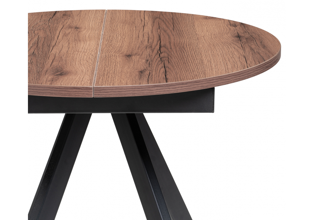 фото стол деревянный раскладной woodville трейси дуб делано темный / черный 533166 | 220svet.ru