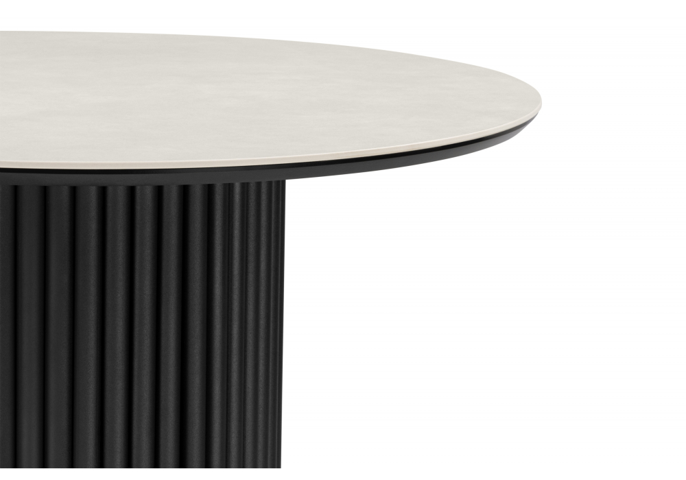 фото керамический стол woodville барел 89 carmen light grey / черный 625955 | 220svet.ru