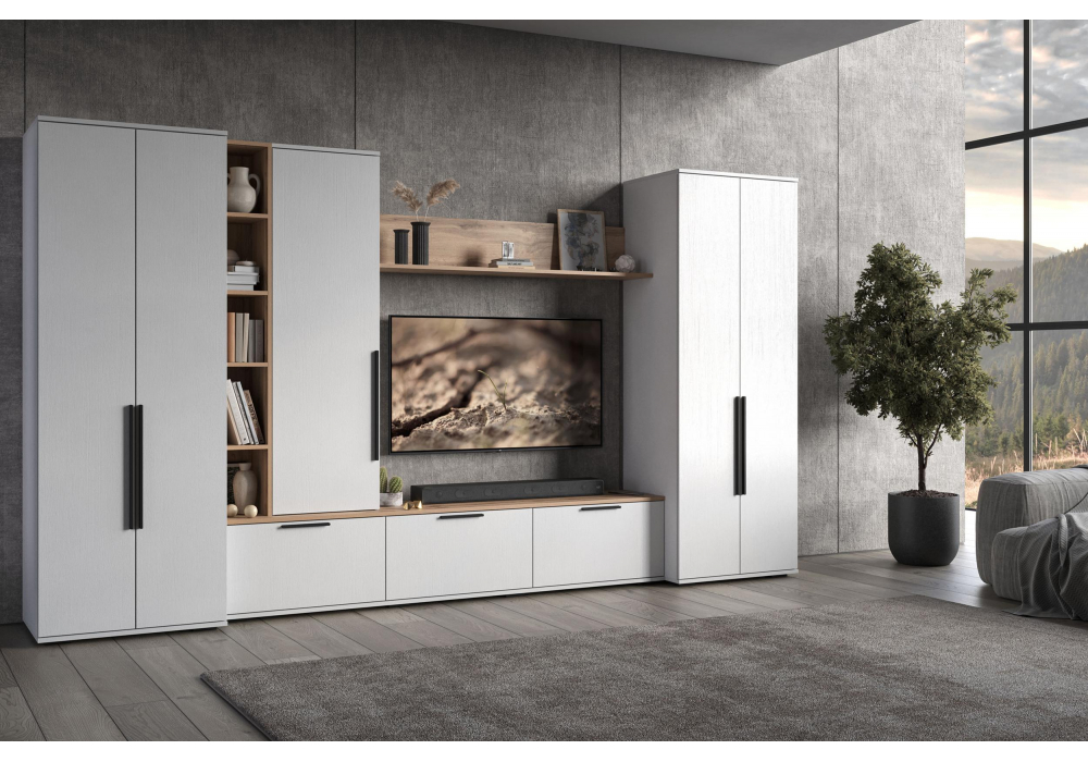 фото тв-тумба woodville филеста белый / дуб вотан 664895 | 220svet.ru