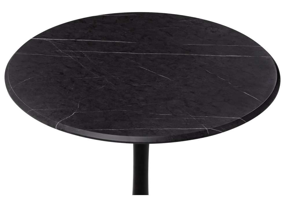 фото стол деревянный woodville тулип 90х73 мрамор черный / черный 530835 | 220svet.ru