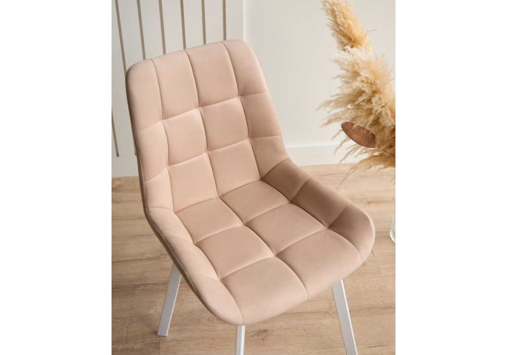 фото стул вращающийся на металлокаркасе woodville челси 360 п бежевый (zd 210) / белый 632479 | 220svet.ru