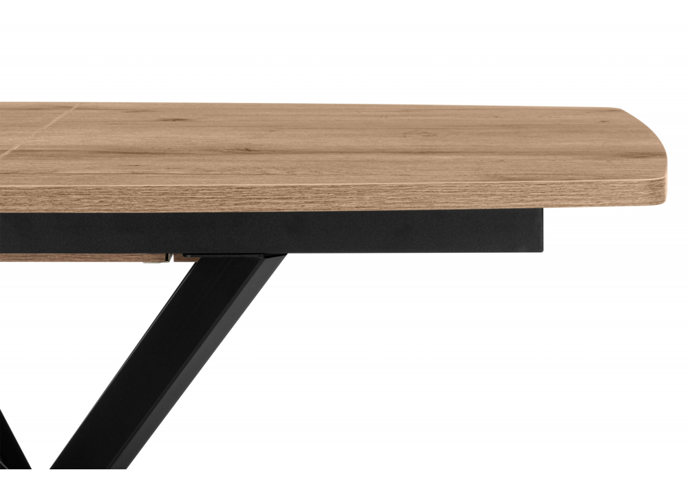 фото стол деревянный раскладной woodville палу 130(170)х80 дуб веллингтон / черный 633138 | 220svet.ru