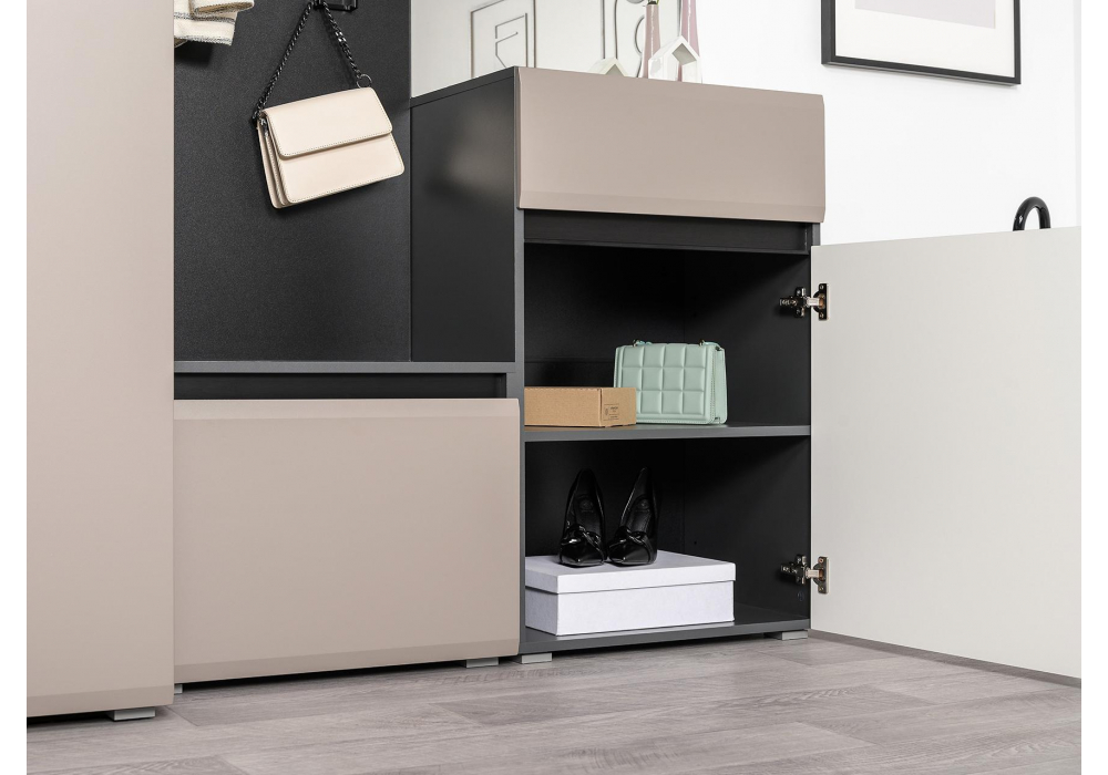 фото комод woodville сейдиль 16.231.02 антрацит / веллюто капучино 600777 | 220svet.ru