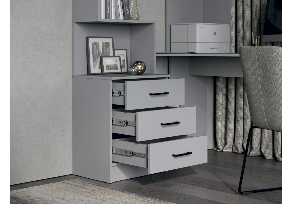 фото компьютерный стол правый woodville эльброни шиншилла серая 664909 | 220svet.ru