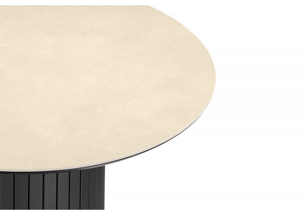 фото керамический стол woodville гравент 90 okara light yellow / черный 664932 | 220svet.ru