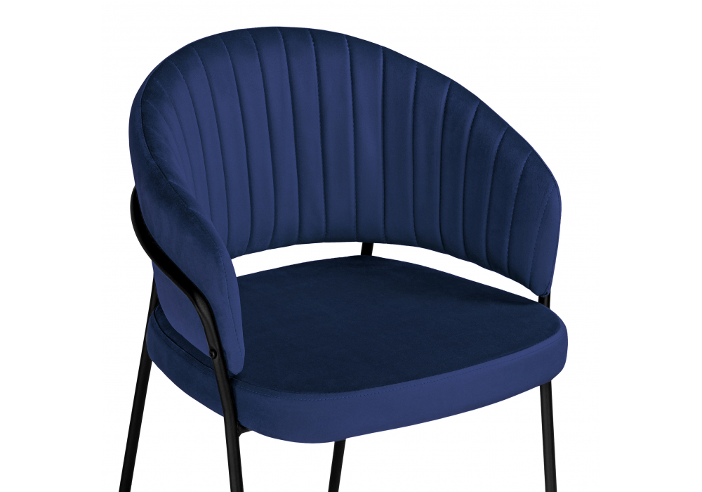 фото стул на металлокаркасе woodville лео синий brandy light 8 / черный 592483 | 220svet.ru