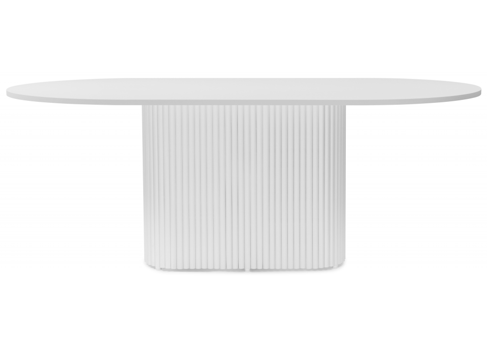 фото стол деревянный woodville барон о 180 х 90 белая пленка шагрень / белые ноги 620278 | 220svet.ru