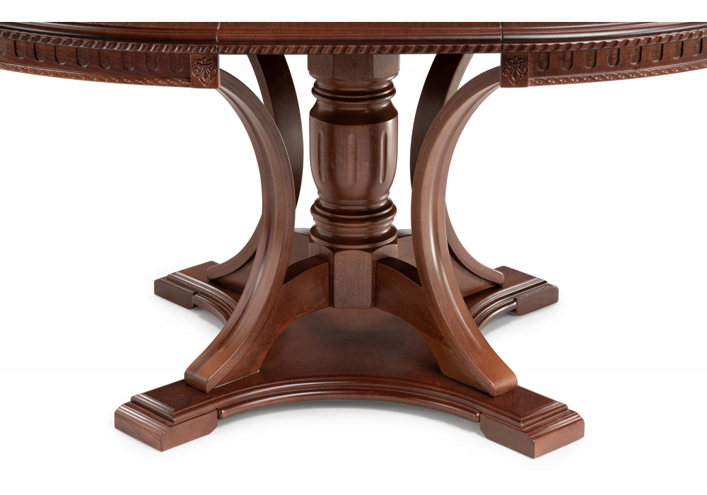 фото стол деревянный раскладной woodville нозеан круглый миланский орех 615232 | 220svet.ru