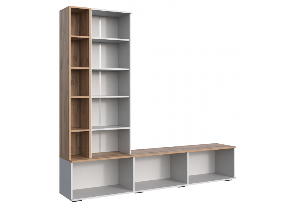 фото тв-тумба woodville филеста белый / дуб вотан 664895 | 220svet.ru