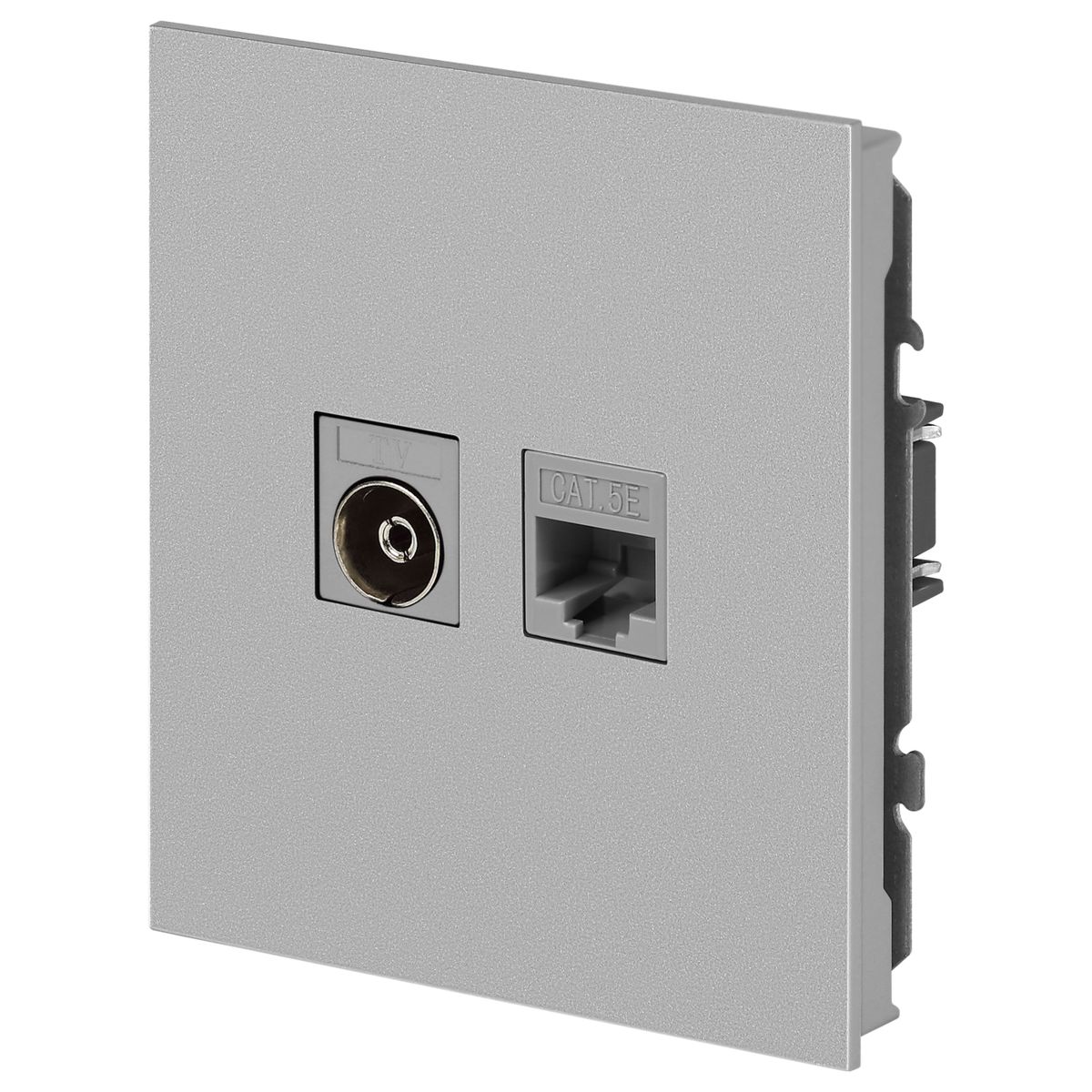 фото розетка эра arktik 16-3110-03 комбинированная rj45+tv алюминий б0070496 | 220svet.ru