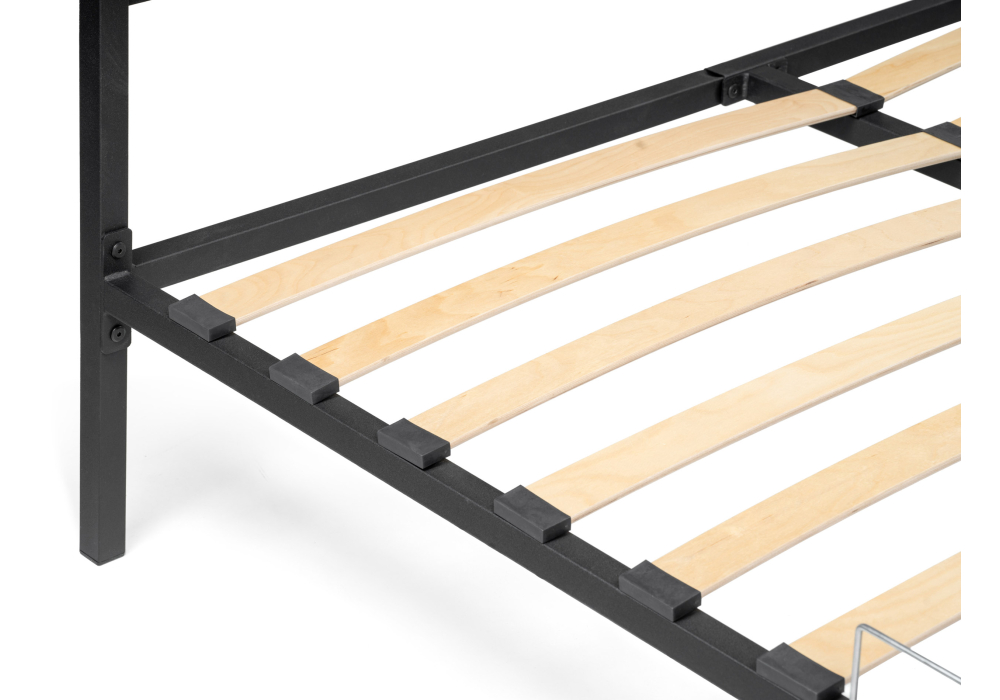 фото кровать двуспальная  woodville фади 160х200 черная 491588 | 220svet.ru