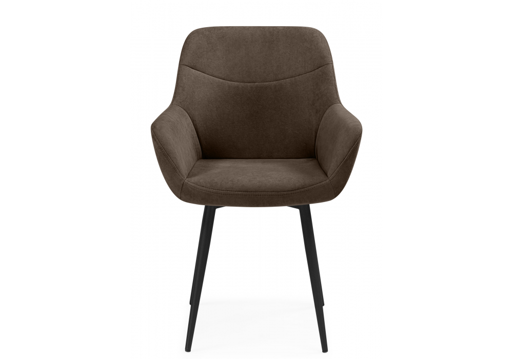 фото стул на металлокаркасе woodville флюид коричневый (glory 08) / черный 642985 | 220svet.ru