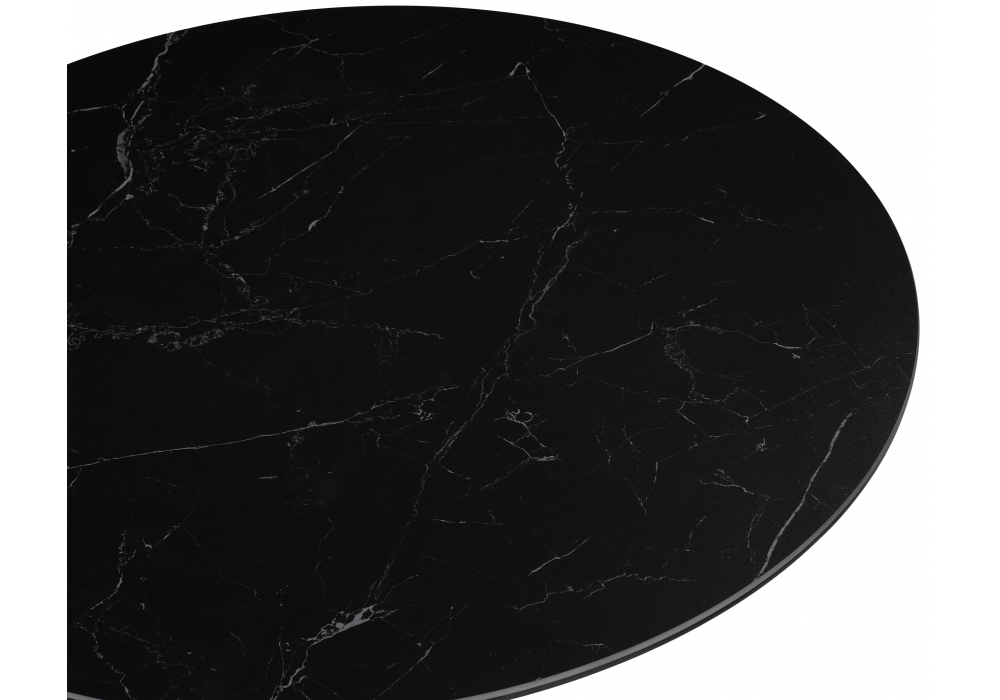 фото керамический стол woodville тулип 90х73 черный мрамор / золото 600710 | 220svet.ru