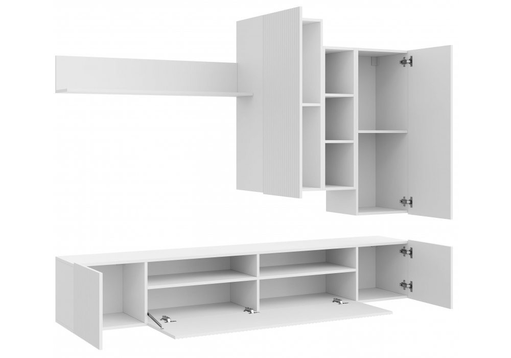 фото гостиная woodville морти нм-001 белый гладкий / глянцевый белый 583081 | 220svet.ru