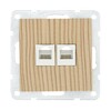 Миниатюра фото розетка lk studio компьютерная 2хrj-45 кат. 5е с накладкой (сосна) lk60 866225-1 | 220svet.ru