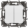 Миниатюра фото выключатель эра elegance 14-1104-01м двойной, 10ах-250в, белый матовый б0065797 | 220svet.ru