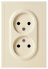 Миниатюра фото розетка эра galaxy 15-2107-02 без заземления двойная 2x2p 16а-250в ip20 слоновая кость б0071698 | 220svet.ru