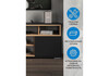 Миниатюра фото тв-тумба woodville чезаре c подсветкой черный / дуб вотан 698133 | 220svet.ru