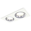 Миниатюра фото комплект встраиваемого светильника ambrella light xc7635003 swh/psl белый песок/серебро полированное (c7635, n7012) | 220svet.ru