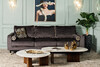 Миниатюра фото диван с кантом трехместный garda decor madrid-mem2k-сер-riv96+atl126 | 220svet.ru