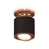 Миниатюра фото комплект накладного светильника ambrella light techno spot xs7402120 sbk/ppg черный песок/золото розовое полированное (n7930, c7402, n7005) | 220svet.ru