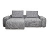Миниатюра фото диван трехместный (2 секции) с канапе и мех черно/серый garda decor turin-tmn3-2s-santo1606 | 220svet.ru