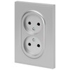 Миниатюра фото розетка эра arktik 16-2107-03 без заземления двойная 2x2p 16а-250в алюминий б0071683 | 220svet.ru