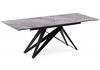 Миниатюра фото стол стеклянный раскладной woodville блэкберн 140(200)х80х75 серый мрамор / черный 612169 | 220svet.ru