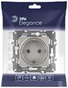 Миниатюра фото розетка эра elegance 14-2101-16 с заземлением 2p+e schuko 16а-250в титан б0065802 | 220svet.ru