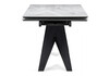 Миниатюра фото стол стеклянный раскладной woodville блэкберн 140(200)х80х75 белый мрамор кристл / черный 612167 | 220svet.ru